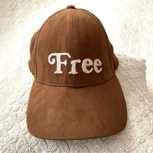 Wilfred Camel Brown Baseball Cap White Embroidery Adjustable Slide Strap